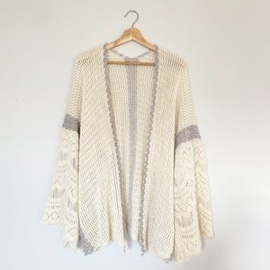 NWOT Anthropologie Open Knit Flowey Cardigan